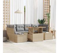 vidaXL Set da Pranzo per Giardino con cuscino 7 pcs Beige e grigio
