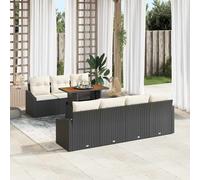 vidaXL Set da Pranzo per Giardino con cuscino 8 pcs Nero e Crema