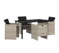 vidaXL Set da Pranzo per Giardino da 5 Pezzi con Cuscini Grigio Chiaro Rattan Sintetico