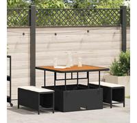 vidaXL Set da Pranzo per Giardino Nero Poly Rattan