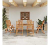vidaXL Set da Pranzo per Giardino Pieghevole 7 pcs Marrone