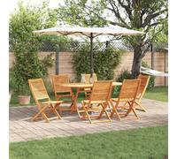 vidaXL Set da Pranzo per Giardino Pieghevole 7 pcs Marrone