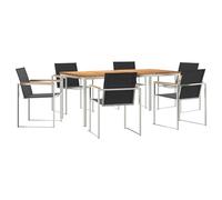 vidaXL Set da pranzo da giardino in legno massello di teak, tavolo da pranzo per esterni, 180 x 90 x 75 cm in legno massello di teak