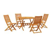 vidaXL Set da Pranzo per Il Giardino da 5 Pezzi di, Realizzato in Legno massello di Acacia. Include Un Tavolo e sedie Pieghevoli, Perfetti per Il Patio all'aperto. Stile Vintage, Facile da sistemare