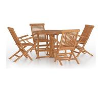 VIDAXL - Set Da Pranzo Pieghevole Per Esterni 5pz Legno Massello Di Teak