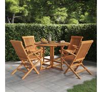 VIDAXL - Set Da Pranzo Pieghevole Per Esterni 5pz Legno Massello Di Teak