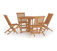 VIDAXL - Set Da Pranzo Pieghevole Per Esterni 5pz Legno Massello Di Teak