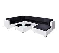 vidaXL Set Divani da Giardino 8 pz con Cuscini in Polyrattan Bianco