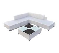 vidaXL Set Divani da Giardino 6 pz con Cuscini in Polyrattan Bianco