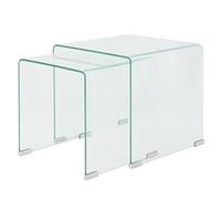vidaXL Set da Tavolo ad Incastro a 2 pz in Vetro Temprato Trasparente