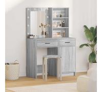 Set da tavolo da trucco con LED 2 pz Grigio Sonoma
