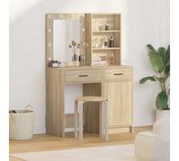 Set da tavolo da trucco con LED 2 pz Rovere Sonoma
