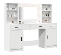 Tavolo da Trucco vidaXL Con Specchio LED Bianco e 6 Cassetti per Space Design Contemporaneo in Camera da Letto e Facile Assemblaggio per Adulti