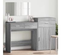vidaXL Set da Toeletta 3 pz Grigio Sonoma in Legno Multistrato