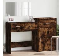 vidaXL Set da Toeletta 3 pz Rovere Fumo in Legno Multistrato