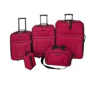 vidaXL Set da Viaggio 5 pz Borsa a Mano 3 Trolley Borsetta Toelette Rosso