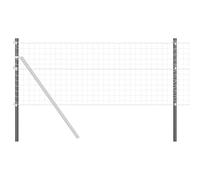 vidaXL Set di 12 Pali per Recinzione in Acciaio verniciati di Grigio da 60 cm - Solo per Esterni, Resistenti alla ruggine e alla corrosione, Facili da installare, con Protezione dai Raggi UV. Ideali