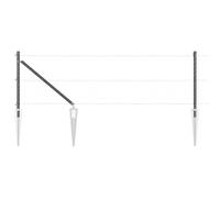 vidaXL Set di 13 Pali per Recinzione con picchetto, Ø32mm, Alti 100cm, in Acciaio zincato. Accessori per recinzioni Resistenti e durevoli per Esterni. Componente di Confine, Regolabile in Altezza.