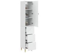 vidaXL Set di 2 armadi bianchi lucidi, 33 x 34,5 x 90 cm, set di mobili moderni, decorazione contemporanea, sedie versatili, salvaspazio, per interni ed esterni