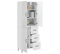 vidaXL Set di 2 armadi bianchi lucidi, 66 x 34,5 x 89,5 cm, mobili moderni, set modulare, lounge resistente alle intemperie, collezione per interni ed esterni