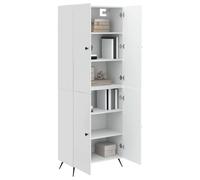 vidaXL Set di 2 armadi bianchi lucidi, in legno di ingegneria, set di mobili da esterno eleganti, multifunzionali, per interni e compatti, personalizzabili per la vita moderna