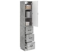 vidaXL Set di 2 armadi, grigio cemento, 33 x 34,5 x 87 cm, soluzioni di stoccaggio efficienti, armadio moderno con anta scorrevole, organizer versatile per casa e ufficio