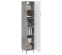 vidaXL Set di 2 armadi, grigio cemento, 33 x 34,5 x 89,5 cm, set di mobili modulari, tavolo regolabile, sedili ergonomici, design compatto, soluzioni di stoccaggio