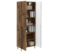 vidaXL Set di 2 armadi in legno anticato, 66 x 34,5 x 90 cm, set di mobili moderno, design modulare per soggiorno, patio, accogliente, essenziali funzionali per la casa