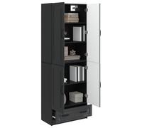 vidaXL Set di 2 armadi neri in legno di ingegneria, mobili funzionali, set moderno, comodo per riunioni, decorativo per interni ed esterni