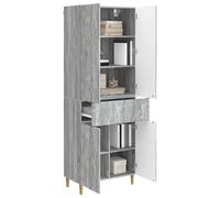 vidaXL Set di 2 armadi Sonoma grigio in legno di ingegneria, set di mobili versatile, sedie comode, giardino, stoccaggio pratico, camera adattabile