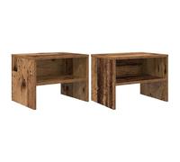 vidaXL Set di 2 comodini in Legno Riciclato di, Marroni, 40 x 30 cm, Stile Rustico. Robusti con mensole in Legno, Finitura invecchiata. Perfetti per Decorare la Camera da Letto, Sono dei mobili Deco