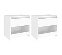 AX 2 Comodini Bianco 40x30x39cm Cassetto Armadietti Camera Scomparto News 803444