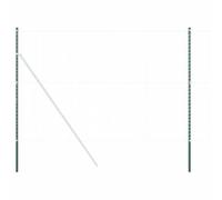 vidaXL Set di 2 Pali per Recinzione, in Acciaio Verniciato a Polvere Verde. Sono Alti 210 cm, Resistenti alla corrosione e Facili da installare. Impermeabili e compatibili con Diversi Formati di Rec