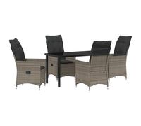 vidaXL Set di 2 Sdraio reclinabili da Giardino con Cuscini | Schienale Regolabile Grigio in polyrattan e Acciaio, mobili Moderni per Esterni, Perfetti per patios, balconi e terrazze, sedie da Lounge
