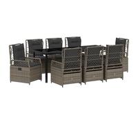 vidaXL Set di 2 Sdraio reclinabili da Giardino in Rattan Grigio, con Cuscini Regolabili per Un Comfort Totale. Perfette per Patio, Balcone o Come Parte del Tuo Set di mobili da terrazza per Lounge e