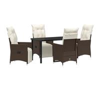 vidaXL Sdraio da Giardino rilassanti 2 Pezzi con Cuscini | Schienale e poggiapiedi Regolabili in Rattan Marrone e Acciaio, mobili Moderni per Patio, Balcone e terrazza, Set per Lounge