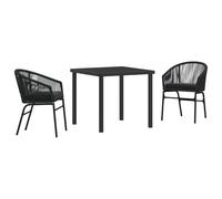 vidaXL Set di 2 sedie da giardino antracite in rattan PE con cuscini resistenti all'acqua, mobili moderni per il patio, composizione per il soggiorno, collezione per terrazza, relax assicurato