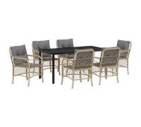 vidaXL Set di 2 sedie da Giardino con Cuscini Beige in Rattan Sintetico, mobili da Esterno con Fodere Rimovibili, Ideali per Patio e Balcone.