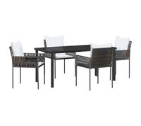 vidaXL Set di 2 sedie da Giardino con Cuscini Marroni. Seduta Moderna in Poly Rattan, Struttura in Acciaio. Perfette per Patio, Balcone, Giardino, mobili da Lounge, terrazza. Collezione di sedute es