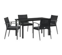 vidaXL Set di sedie da giardino nere con cuscini set di 2 sedili esterni durevoli telaio in acciaio confortevole con braccioli patio e mobili da giardino sedia da prato balcone poltrona