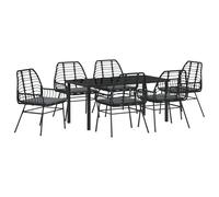 vidaXL Set di sedie da Giardino Set di 2 con Cuscini Nero Polyrattan Poltrone Imbottite Mobili da Pranzo da Patio Resistente alle intemperie Design Moderno per Seduta all'aperto Sedia Bistro Poltrona