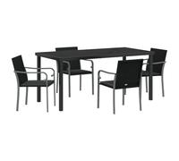 vidaXL Set di 2 sedie da Giardino Nere con Cuscini | Struttura Elegante in Rattan PE per mobili da Patio e sedie da Prato