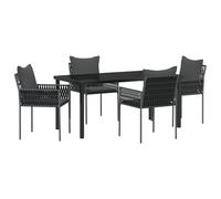 vidaXL Set di 2 sedie da Giardino con Cuscini Neri, Moderne e in Rattan PE, con Un Telaio in Acciaio. Perfette per Patio, Balcone, Prato, arredi da Lounge o terrazza. Collezione di sedute da Esterno