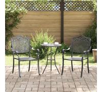 vidaXL Set di 2 sedie da giardino in alluminio colato nero