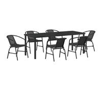 vidaXL Set di 2 sedie da giardino in plastica, rattan e acciaio di Perfette per il tuo terrazzo, queste sedie sono moderne, salvaspazio e resistenti ai raggi UV.