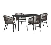 vidaXL Set di 2 sedie da giardino in polirattan marrone con cuscini, super resistenti alle intemperie. Mobili da patio moderni, ottimi per la disposizione dei posti a sedere. Perfetti per il terrazz