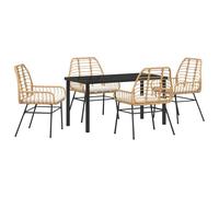 vidaXL Set di Sedie da Giardino Set di 2 Marrone Rattan Polimerico con Cuscini Poltrone Leggere Mobili da Pranzo per Patio Resistenti agli Agenti Atmosferici Design Moderno per Seduta Confortevole