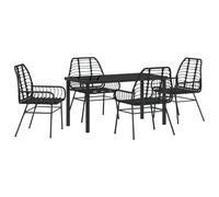 vidaXL Set di sedie da giardino in polyrattan nero leggero, mobili da sala da pranzo, resistenti al clima, stile moderno, per sedili esterni, sedia da bistro, poltrona da balcone