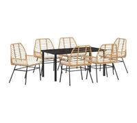 vidaXL Set di Sedie da Giardino Set di 2 Marrone Polyrattan Leggere Poltrone con Cuscini per Mobili da Pranzo all'Aperto Resistente alle Intemperie Design Moderno Sedia Poltrona Bistro Cuscino