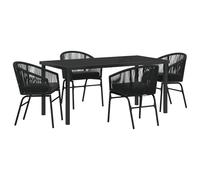 vidaXL Set di 2 Sedie da Giardino in Polyrattan Nero con Cuscini Resistenti alle Intemperie - Arredamento Moderno per il Patio, Completo per il Divano, Collezione Impermeabile, Serie Relax